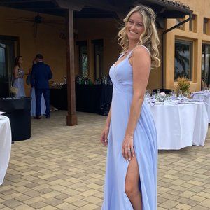 A-Line Pleated Chiffon Floor-Length Dress Lavender - AZAZIE NAHRIN